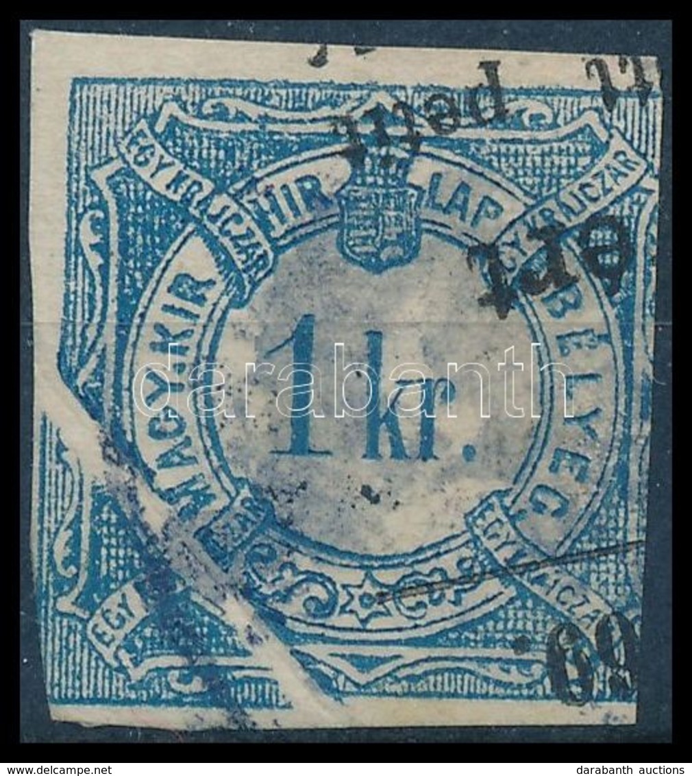 O 1868 Hírlapilleték Bélyeg Látványos Papírránccal / Newspaper Duty Stamp With Paper Crease - Autres & Non Classés