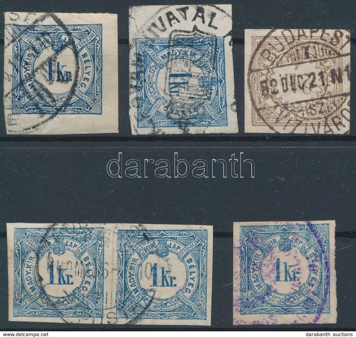 O 1888-1898 6 Db Hírlapilleték Bélyeg Színváltozatokkal  / 6 Newspaper Duty Stamps With Colour Varieties - Sonstige & Ohne Zuordnung