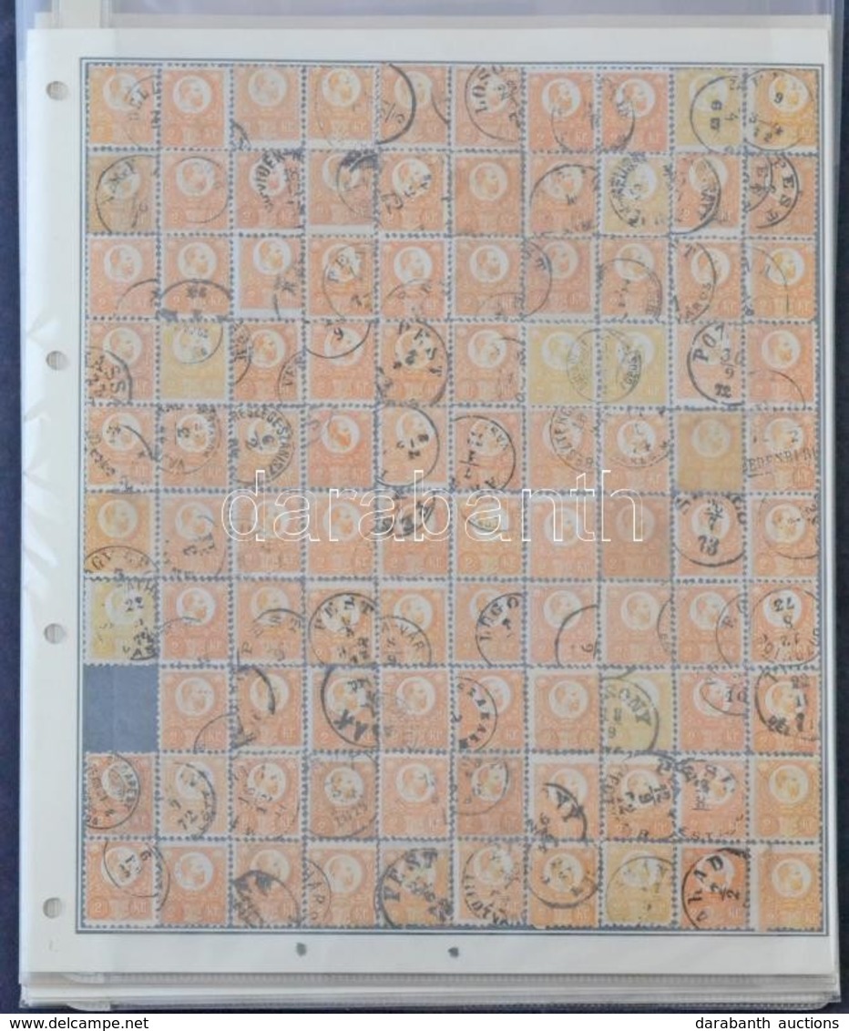 O 1871 Réznyomat Sor ívrekonstrukció, összesen 5 Db Bélyeg Hiányzik / Mi 8-13, 100 Complete Set In Sheet Reconstruction, - Autres & Non Classés