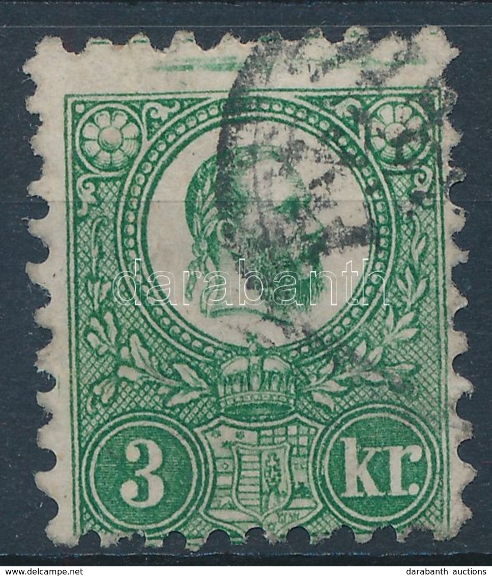 O 1871 Réznyomat 3kr Látványos Lemezhibával / Mi 9 Plate Variety - Autres & Non Classés