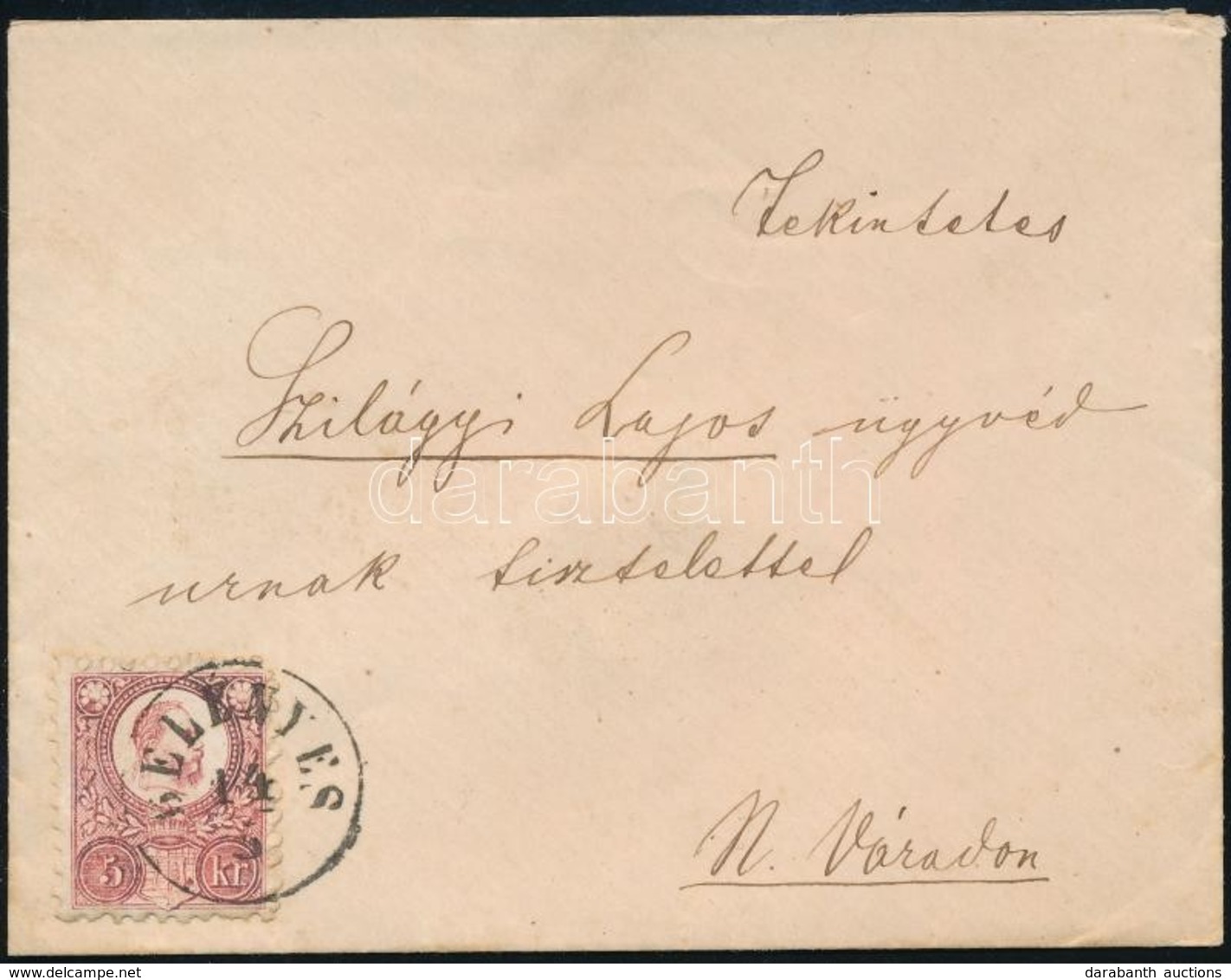 1872 Réznyomat 5kr Levélen / Mi 10 On Cover 'BELÉNYES' - Nagyvárad - Autres & Non Classés