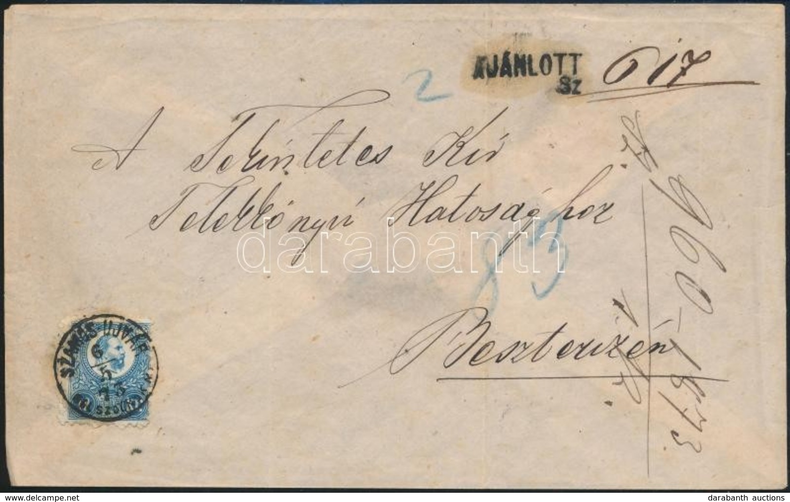 ~1873 Réznyomat 2 X 10kr 2. Súlyfokozatú Távolsági Ajánlott Levélen / 2 X Mi 11 On Registered Cover 2nd Weight Class 'SZ - Autres & Non Classés