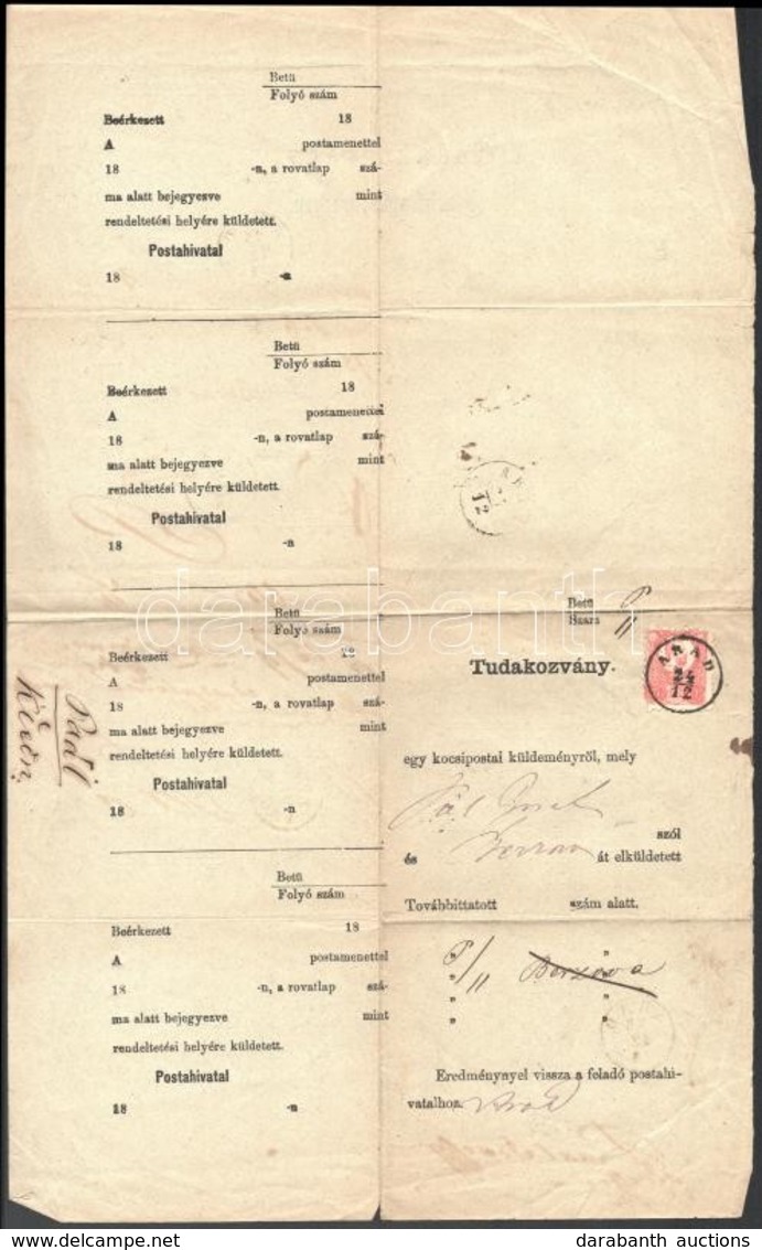 1873 Tudakozvány Réznyomat 5kr Bélyeggel / Mi 10 On Reclamation Form 'ARAD' - Berzova - Autres & Non Classés