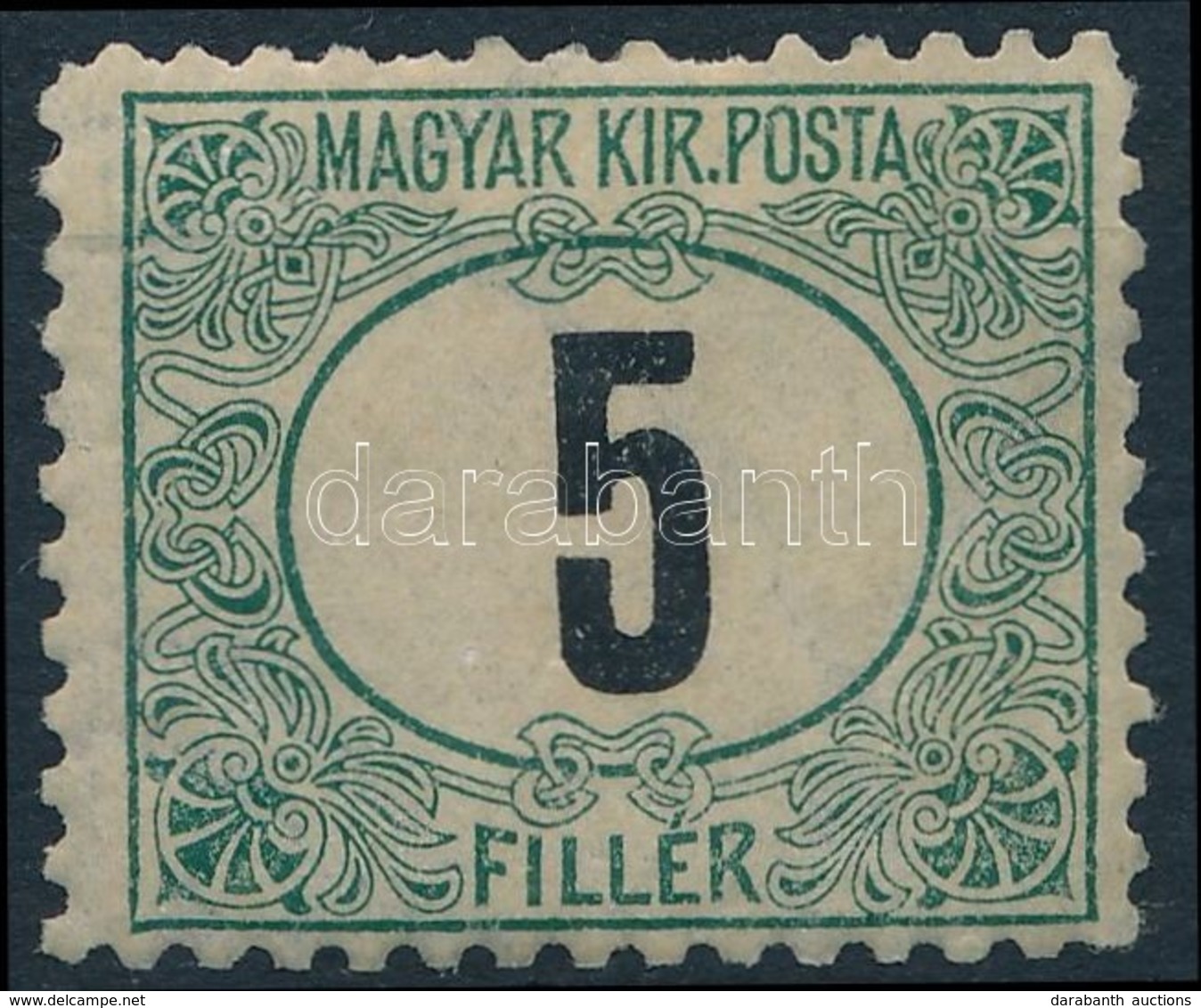 ** 1903 Zöldportó 5f 'B' (100.000) / Postage Due Mi 4 Perforation 11 1/2 (rövid Fogak / Short Perforations Above)) - Sonstige & Ohne Zuordnung