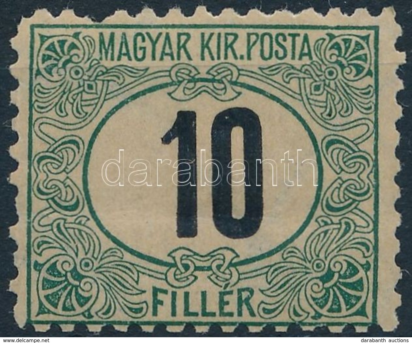 ** 1903 Zöldportó 10f 'B' (100.000) / Postage Due Mi 5 Perforation 11 1/2 (foghiány / Missing Perforation) - Sonstige & Ohne Zuordnung