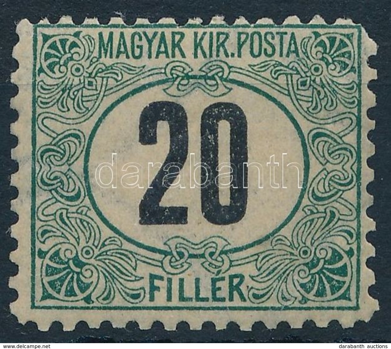 * 1903 Zöldportó 20f 'B' (80.000) / Postage Due Mi 7 Perforation 11 1/2 (rövid Sarokfog / Short Corner Perf.) - Autres & Non Classés