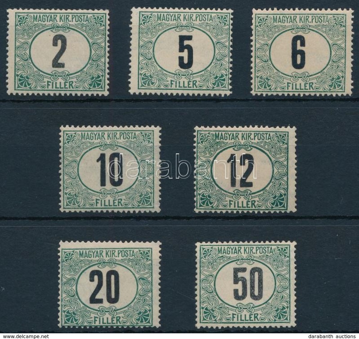 * 1905 Zöldportó 'B' Sor (18.000) / Postage Due Mi 10-16 Perforation 15 - Autres & Non Classés