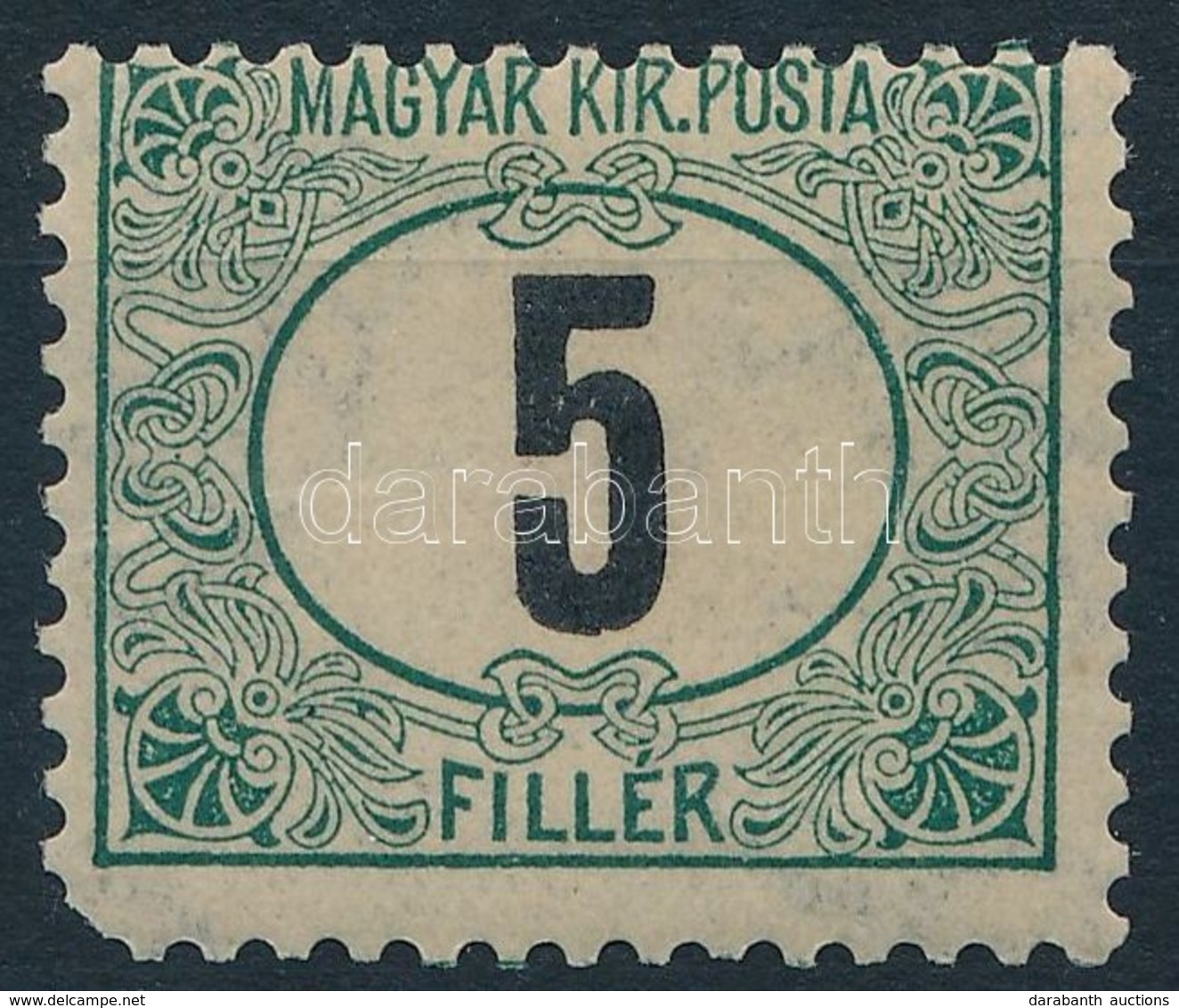 ** 1905 Zöldportó 5f 'A' (100.000) / Postage Due Mi 11 Perforation 11 3/4 : 12 (hiányzó Sarokfog / Missing Corner Perf.  - Autres & Non Classés