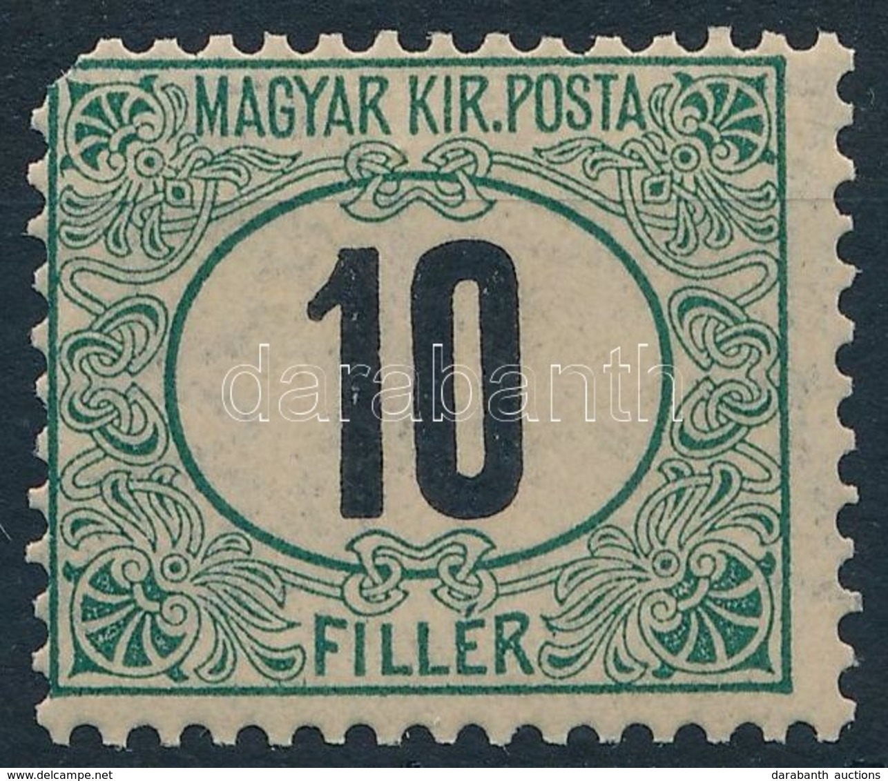 ** 1905 Zöldportó 10f 'A' (100.000) / Postage Due Mi 13 Perforation 11 3/4 : 12 (hiányzó Sarokfog / Missing Corner Perf. - Sonstige & Ohne Zuordnung