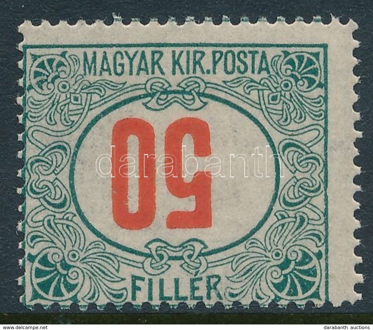 * 1915 Pirosszámú Portó 50f Fordított értékszámmal / Mi Postage Due 65 With Inverted Number - Sonstige & Ohne Zuordnung