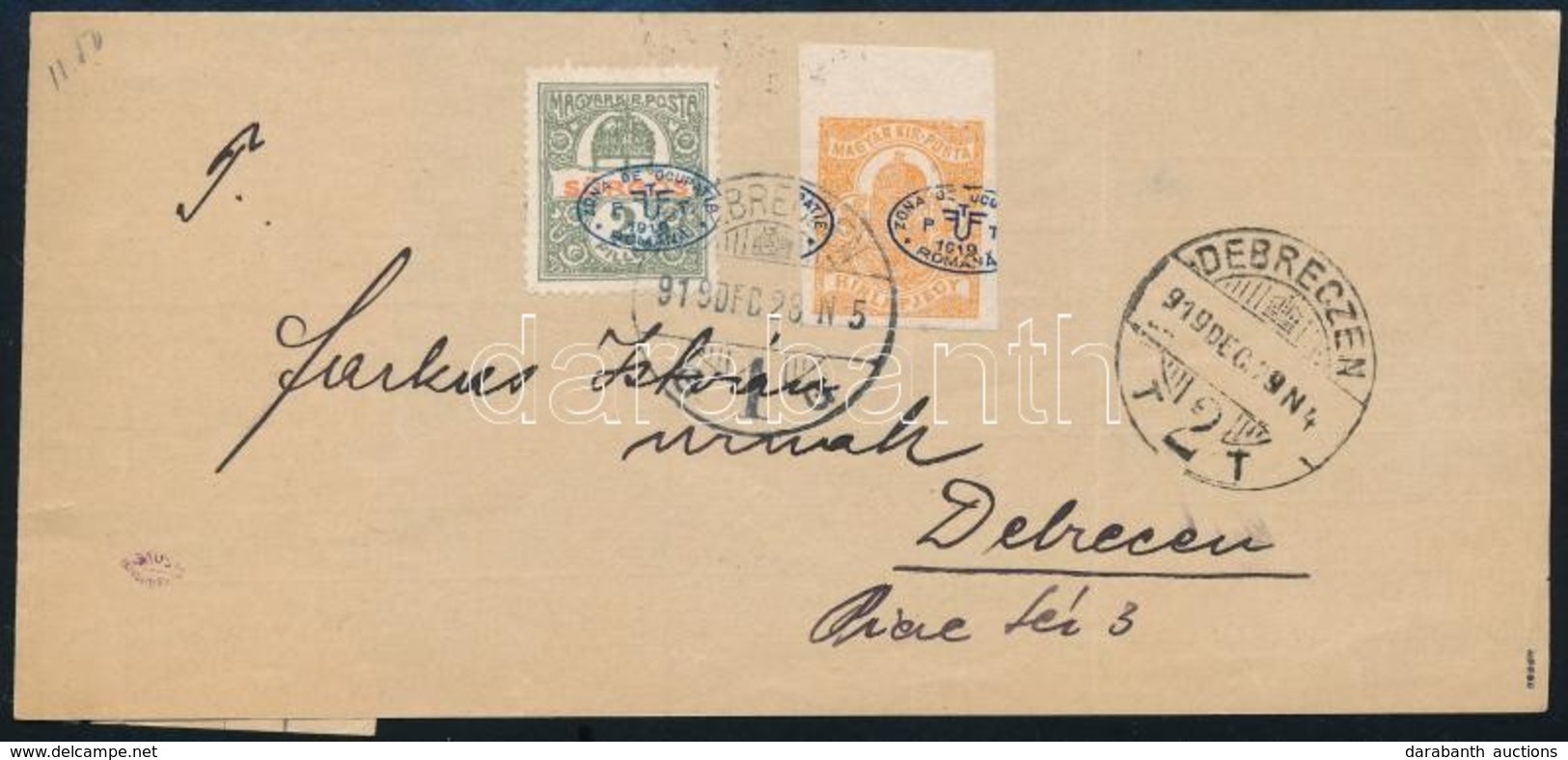 1919 Debrecen Helyi Címszalag Darab / Local Wrapper Piece. Signed: Bodor - Autres & Non Classés