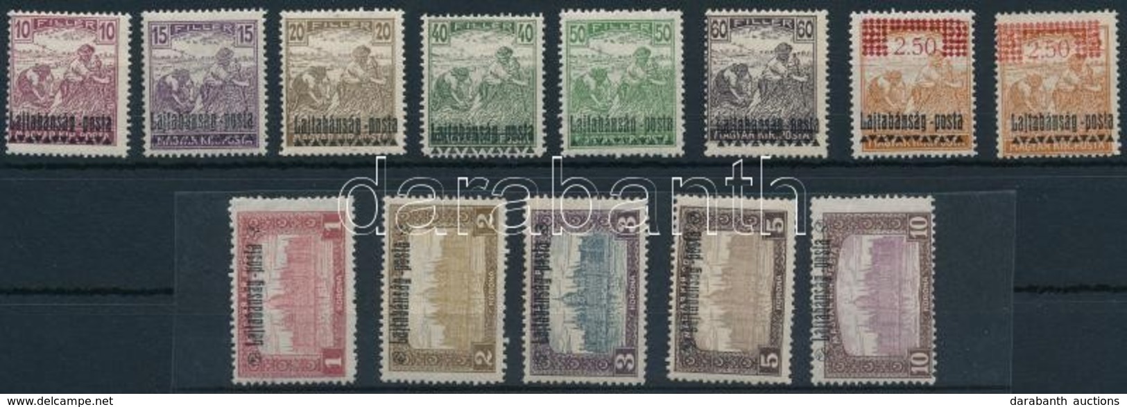 ** * Nyugat-Magyarország III. 1921 Teljes Sor (19.300) / Mi 20-31 Signed: Bodor (2,50K/5f Falcos / Hinged) - Autres & Non Classés