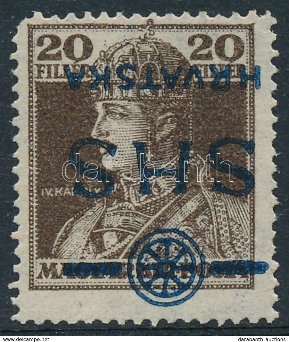 ** 1918 Károly 20f Fordított Felülnyomással / Mi 85 Inverted Overprint. Signed: Bodor - Autres & Non Classés