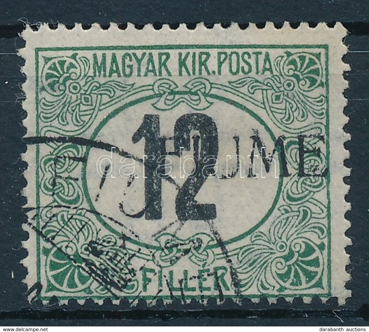 O 1918 Feketeszámú Portó 12f VIIa Vízjellel (min 10.000) / P2z Signed: Bodor - Sonstige & Ohne Zuordnung