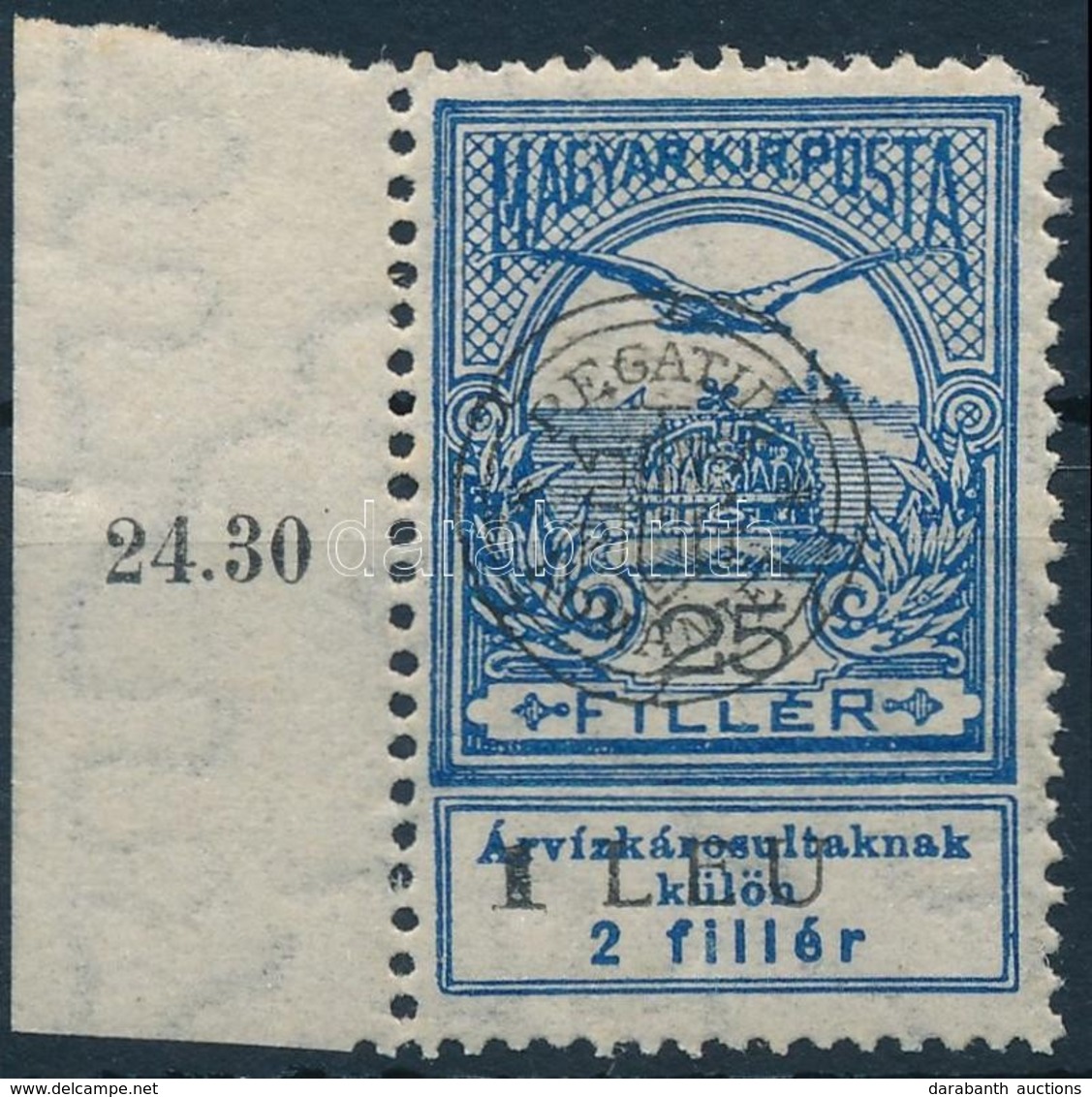 ** 1919 Árvíz 25f (18.000) / Mi 12 I. Signed: Bodor - Autres & Non Classés