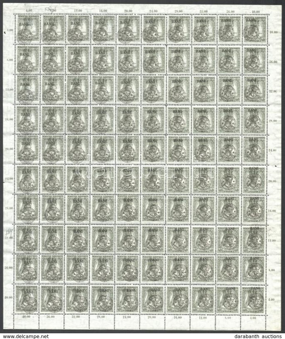 ** 1919 Zita 40f Teljes ív (18.000) / Mi 49 I. Complete Sheet. Signed: Bodor - Other & Unclassified