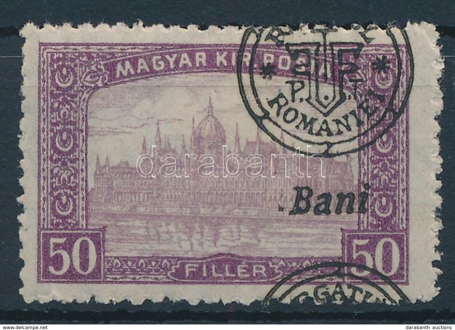 * 1919 Parlament 50f Elcsúszott Felülnyomással / Mi 37 II Shifted Overprint. Signed: Bodor - Autres & Non Classés