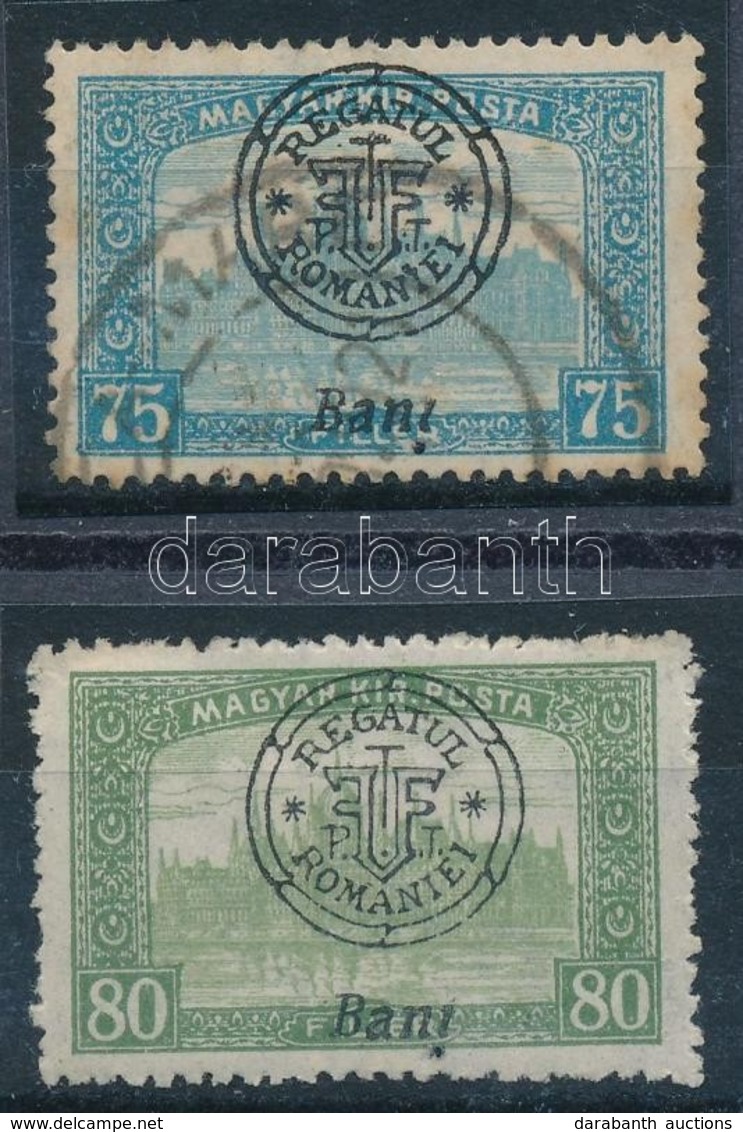 * O 1919 Parlament 75f és 80f Fordított 'i' Betű Tévnyomattal / Mi 38-39 II. With Plate Variety. Signed: Bodor - Autres & Non Classés