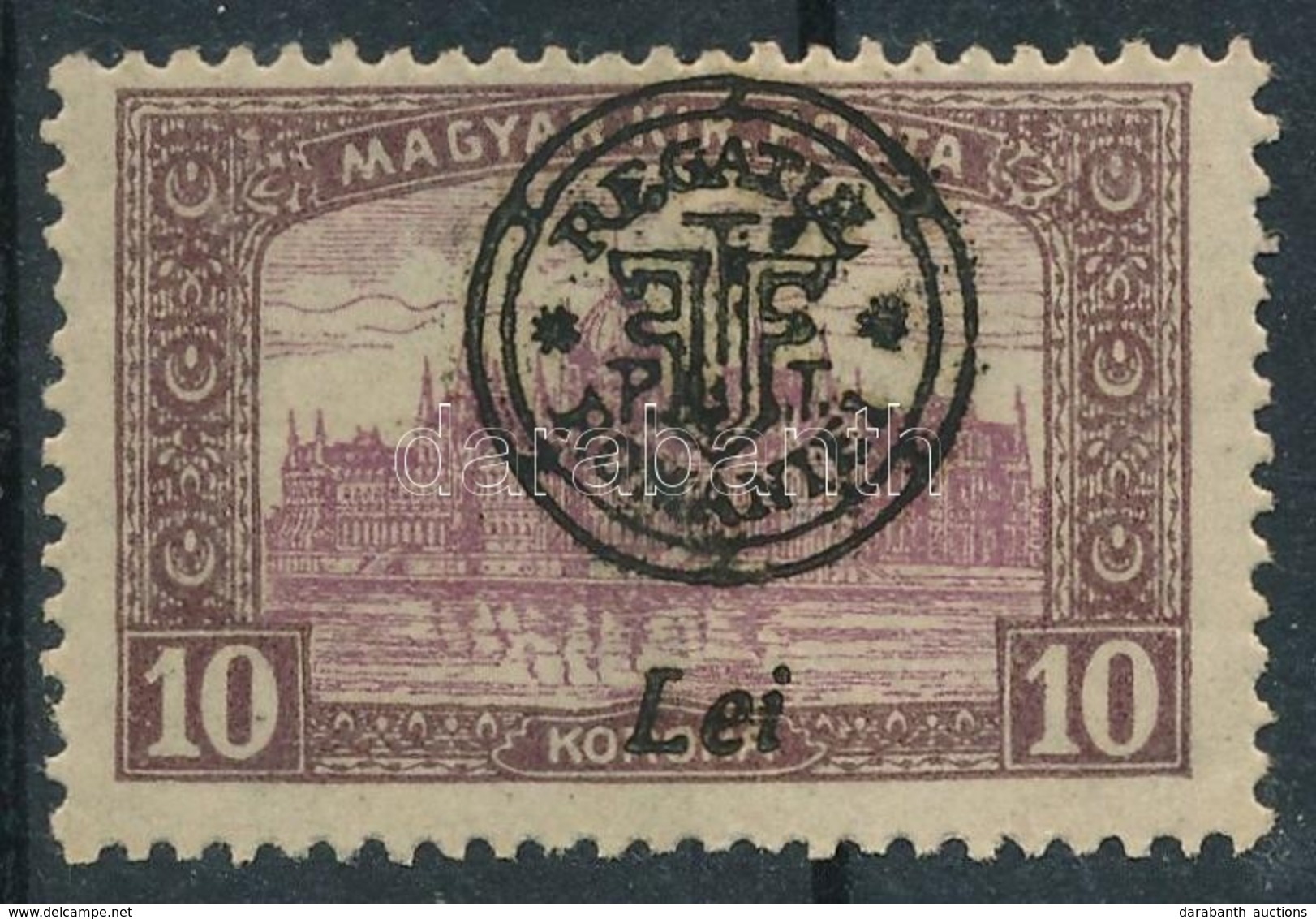 ** 1919 Parlament 10K Nyomási Eltérés A Felülnyomásban  / Mi 44 II. With Plate Variety. Signed: Bodor - Other & Unclassified