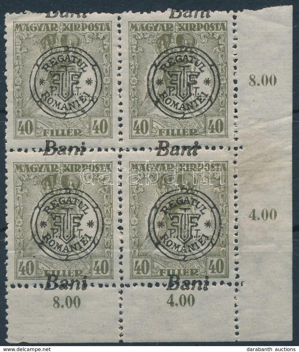 ** 1919 Zita 40f 4-es Tömb Elcsúszott Felülnyomással / Mi  49II Block Of 6 With Shifted Overprint. Signed: Bodor - Sonstige & Ohne Zuordnung