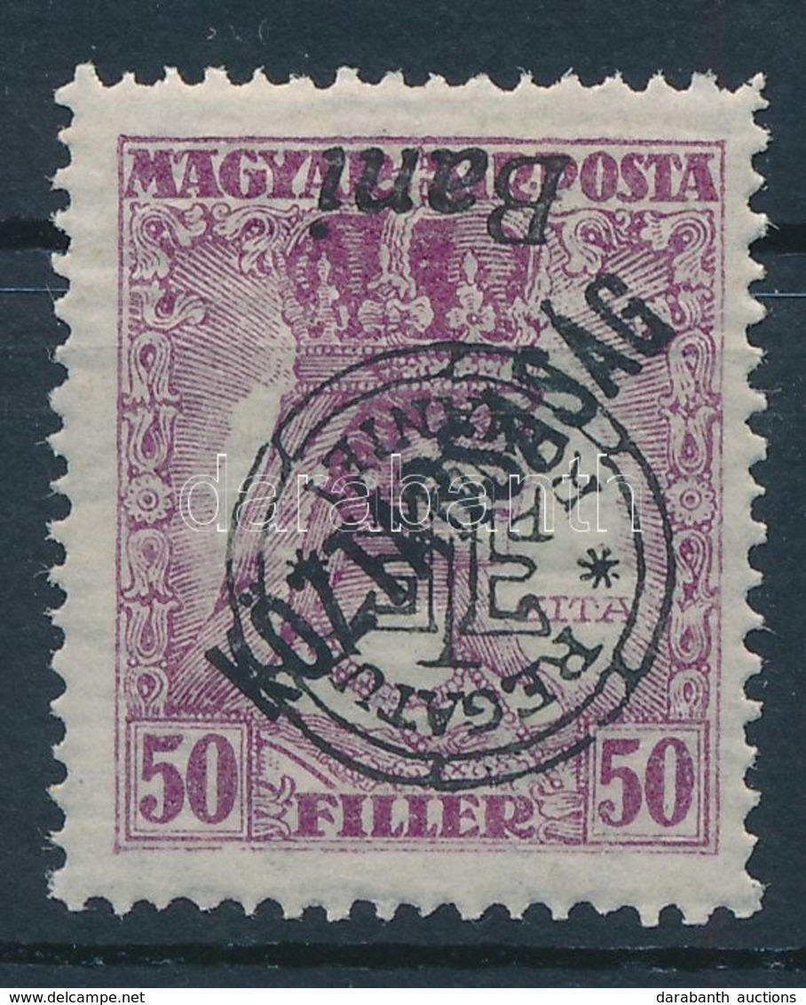 ** 1919 Zita/Köztársaság 50f Fordított Felülnyomással / Mi 64 II Inverted Overprint. Signed: Bodor - Other & Unclassified