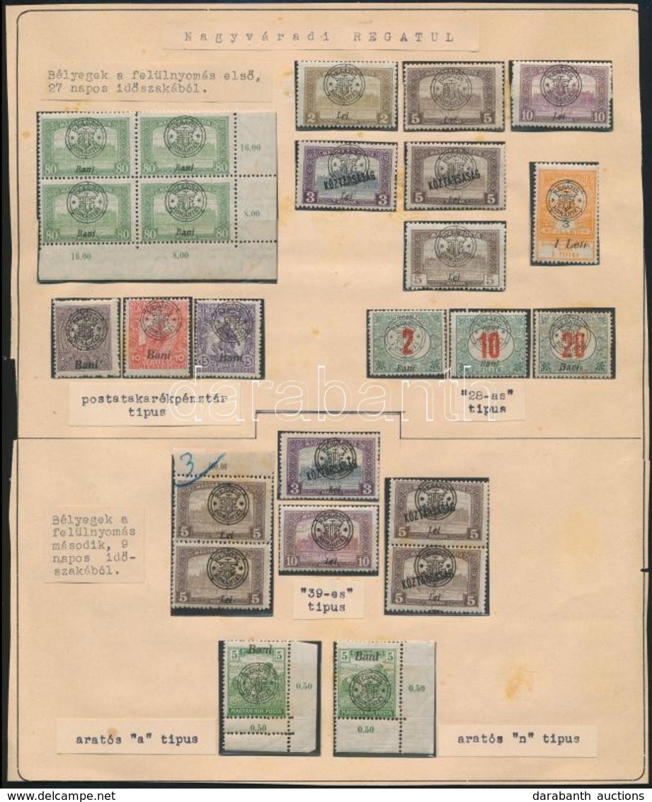 ** 1919 25 Db Bélyeg Klf Lemezhibákkal, Típusokkal, Ritka összeállítás / 25 Stamps With Plate Varieties, Types. Signed:  - Autres & Non Classés