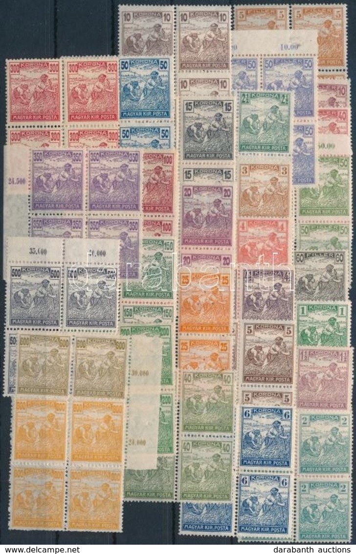 ** 1920 Arató Sor Négyestömbökben (36.000) / Mi 326-354 Blocks Of 4 - Autres & Non Classés