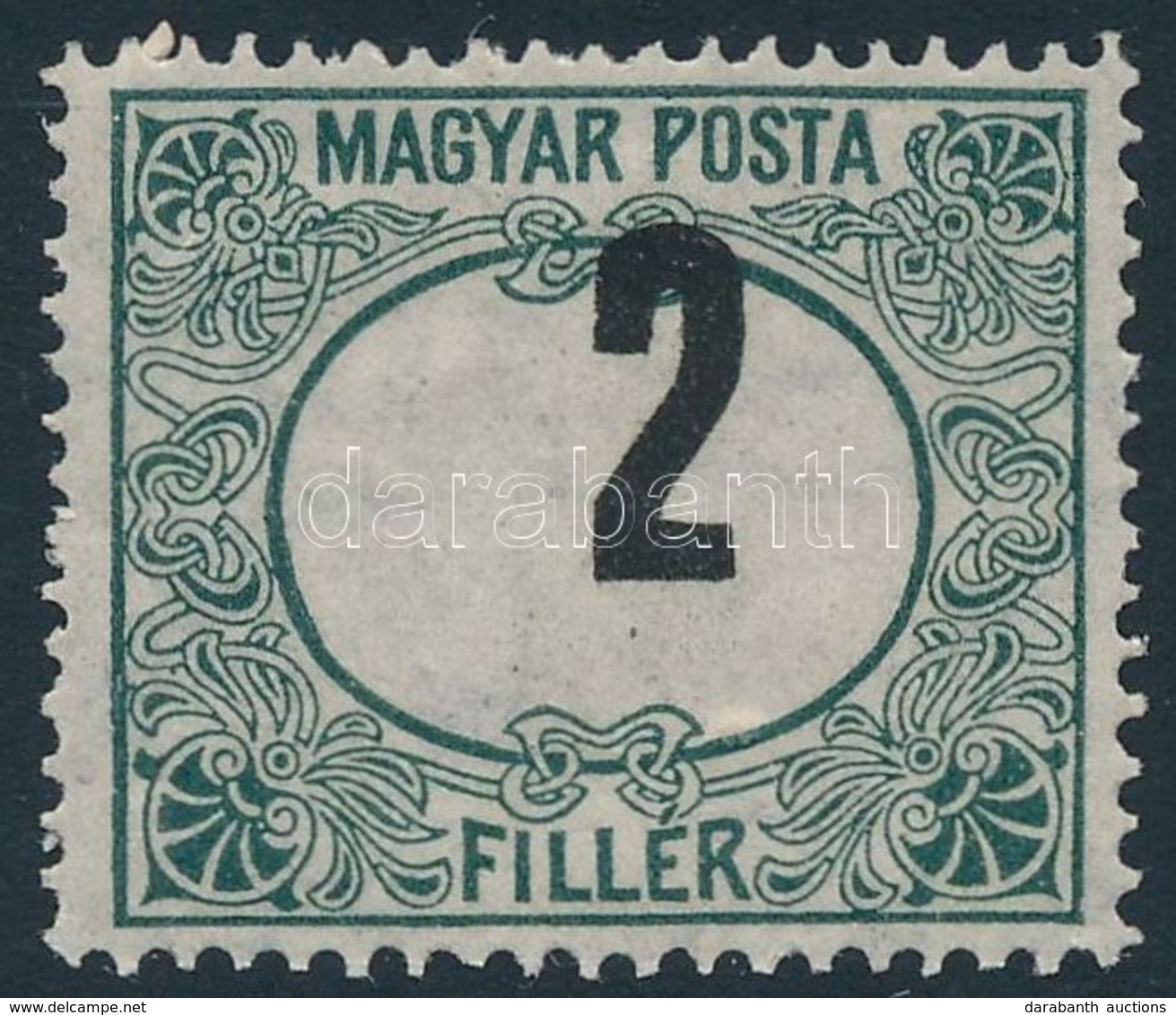 ** 1920 Magyar Posta Portó 2f Elcsúszott értékszámmal / Mi Postage Due 52 With Shifted Number (gumihiba / Gum Disturbanc - Autres & Non Classés