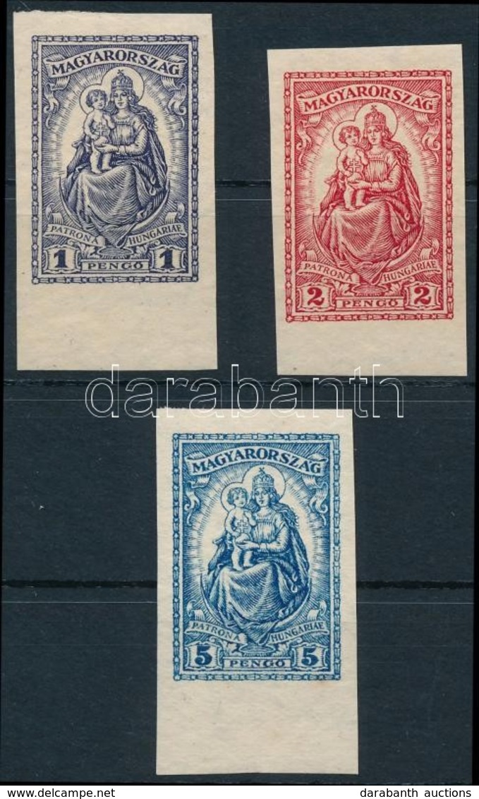 ** 1926 Keskeny Madonna ívszéli Vágott Sor (100.000) / Mi 427-429 Imperforate Set - Sonstige & Ohne Zuordnung