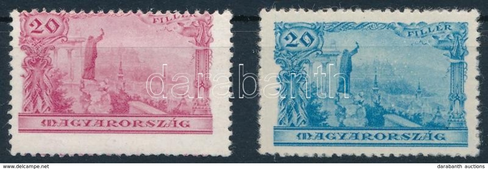 1930 2 Klf Szent Gellért Bélyegterv 20f, Kiadásra Nem Kerültek! / 2 Different Unissued Proof - Autres & Non Classés