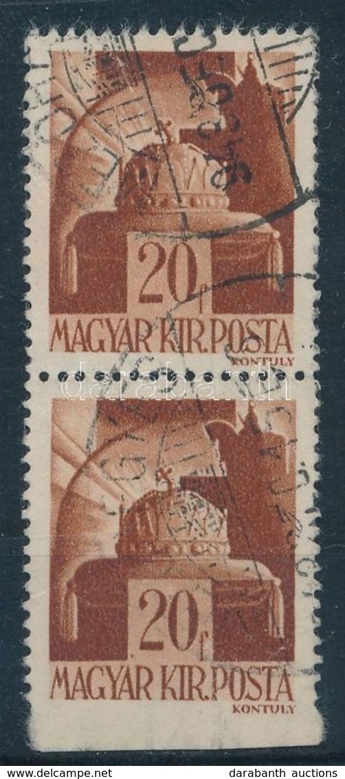 O 1943 Hadvezérek 20f Pár Alul Fogazatlan / Mi 715 Pair, Imperforate On Below - Autres & Non Classés