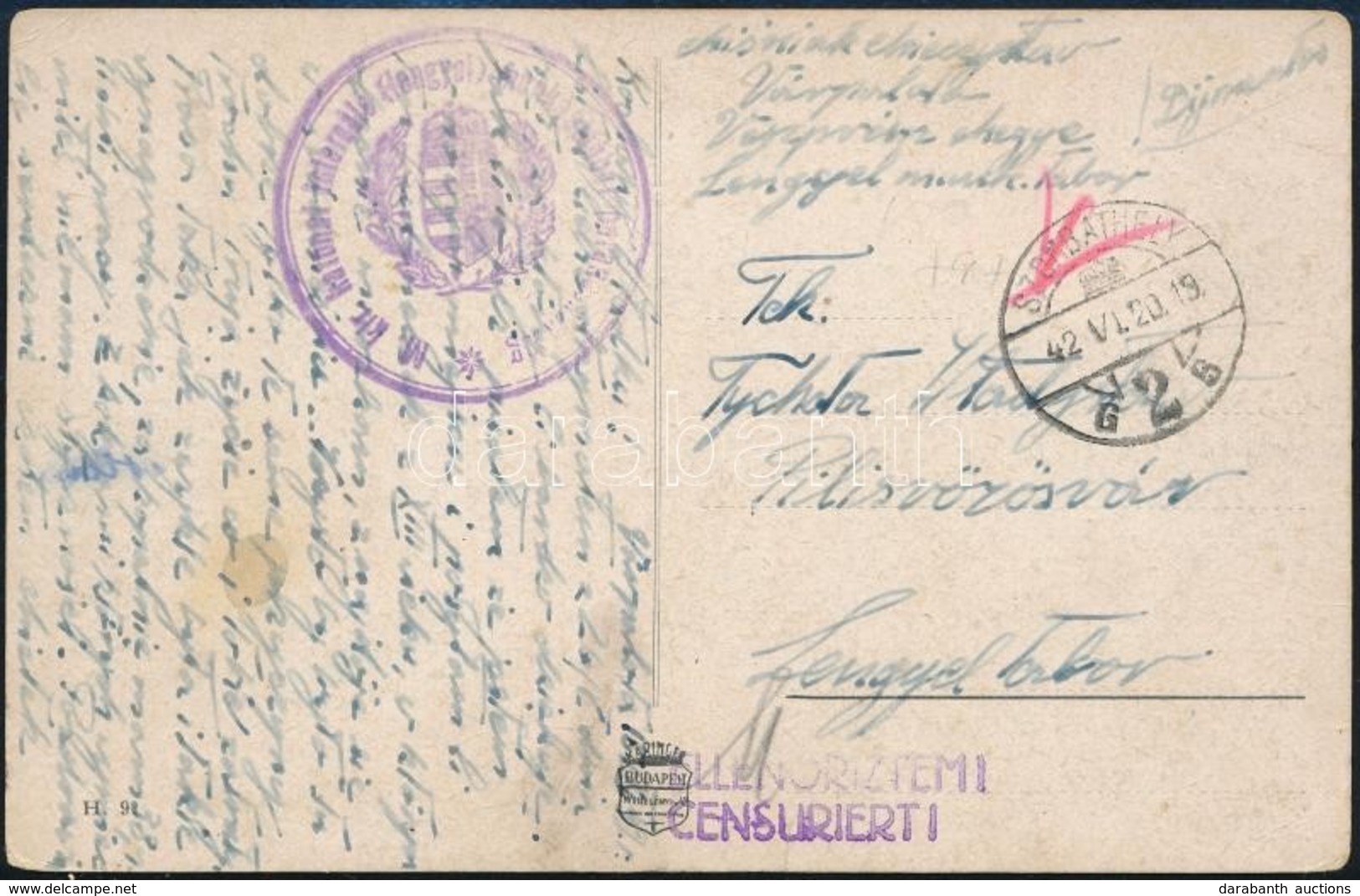 1942 Cenzúrás Képeslap A Várpalotai Lengyel Menekülttáborból A Pilisvörösvári Lengyel Táborba / Censored Postcard From P - Autres & Non Classés