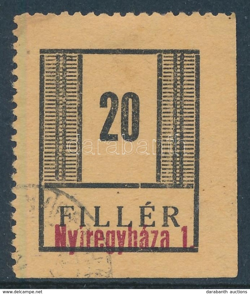 O 1944 Nyíregyháza II. 20f Jobb Alsó ívsarki Darab  Signed: Flasch - Andere & Zonder Classificatie