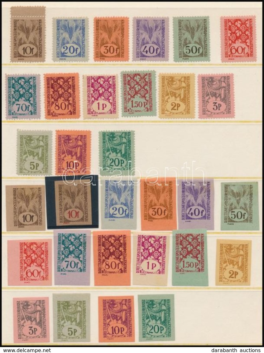 ** * Nagyvárad II. 1945 Teljes Fogazott és Vágott Sor / Complete Perforate And Imperforate Sets. Signed: Bodor - Sonstige & Ohne Zuordnung