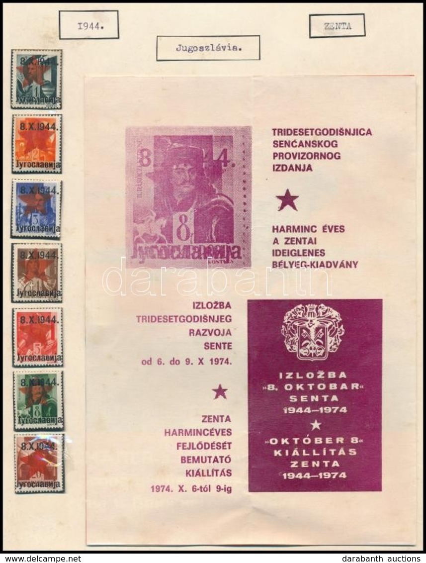 ** Zenta 1944 7 Klf Bélyeg és Emléklap (27.000++) / 7 Different Stamps + Souvenir Sheet. Signed: Bodor - Sonstige & Ohne Zuordnung