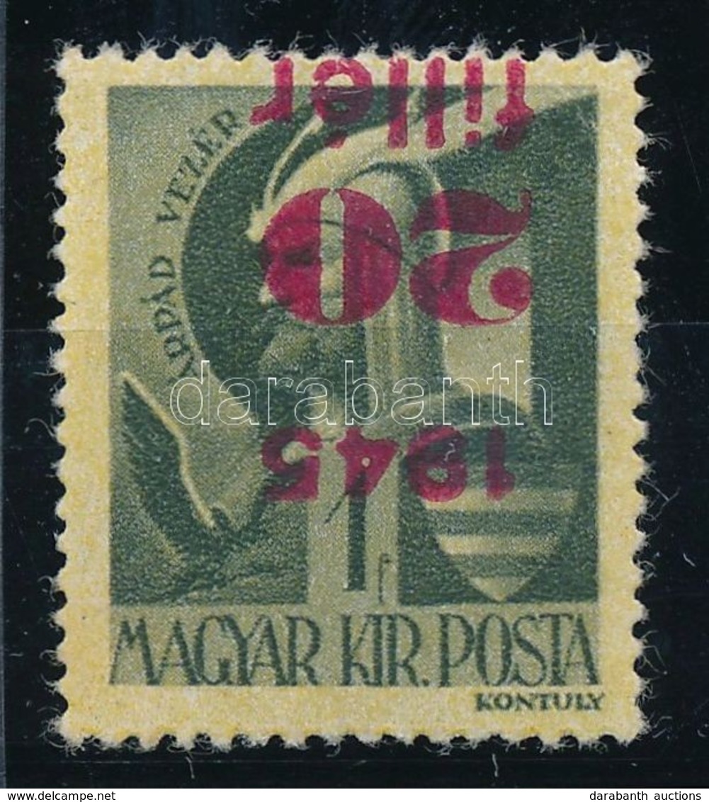 ** 1945 Kisegítő 20f/1f Fordított Felülnyomással / Mi 781 With Inverted Overprint. Certificate: Leitold - Autres & Non Classés