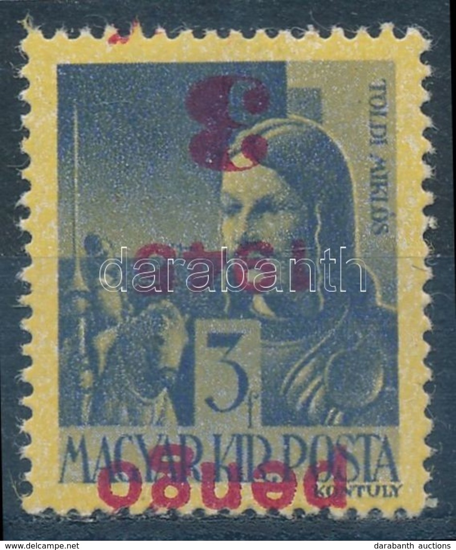 ** 1945 Kisegítő 3P/3f Fordított és Elcsúszott Felülnyomattal / Mi 805 With Inverted And Shifted Overprint. Certificate: - Autres & Non Classés