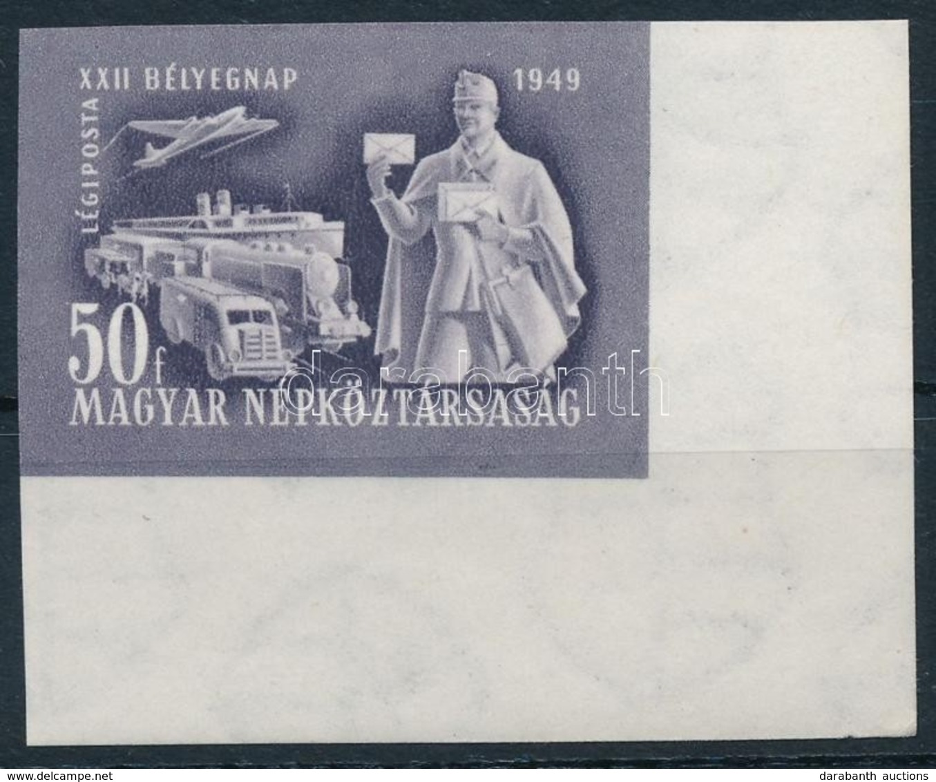 ** 1949 Bélyegnap ívsarki Vágott Bélyeg (20.000) / Mi 1065 Imperforate Corner Stamp - Autres & Non Classés