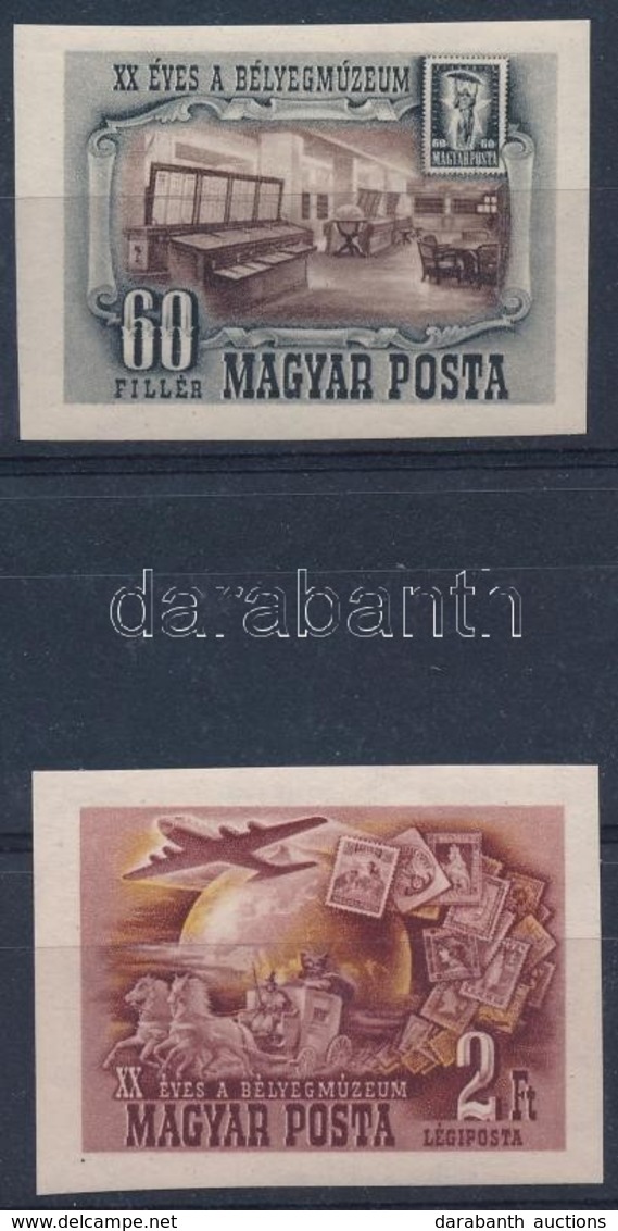 ** 1950 Bélyegmúzeum Vágott Sor (16.000) / Mi 1086-1087 Imperforate Set - Autres & Non Classés