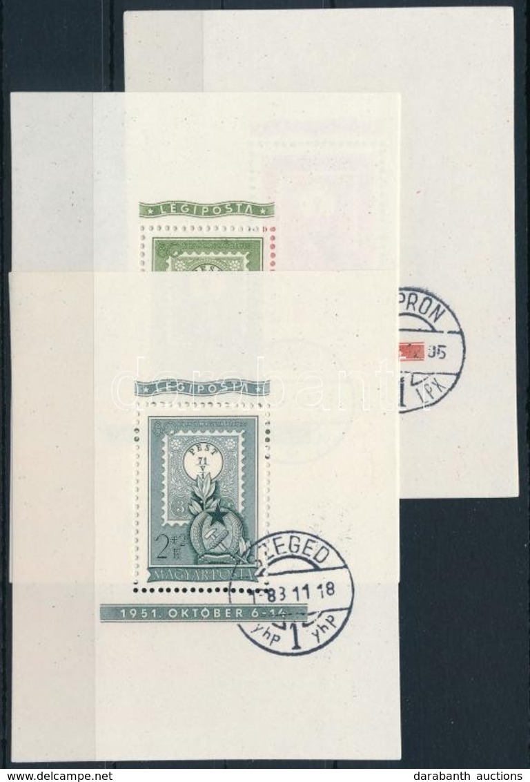 O 1951 80 éves A Magyar Bélyeg Blokksor (42.000) / Mi 20-22 Block Set - Sonstige & Ohne Zuordnung