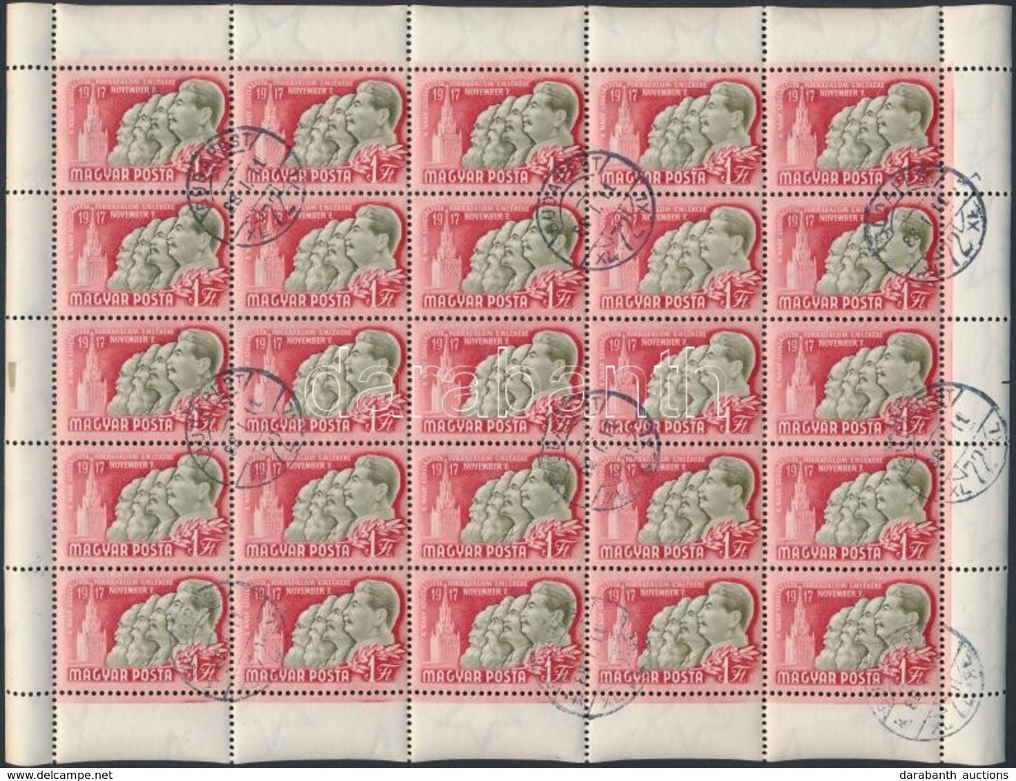 O 1952 NOSZF (III) Sor 25-ös ívekben / Mi 1276-1278 25 Sets In Complete Sheets - Autres & Non Classés