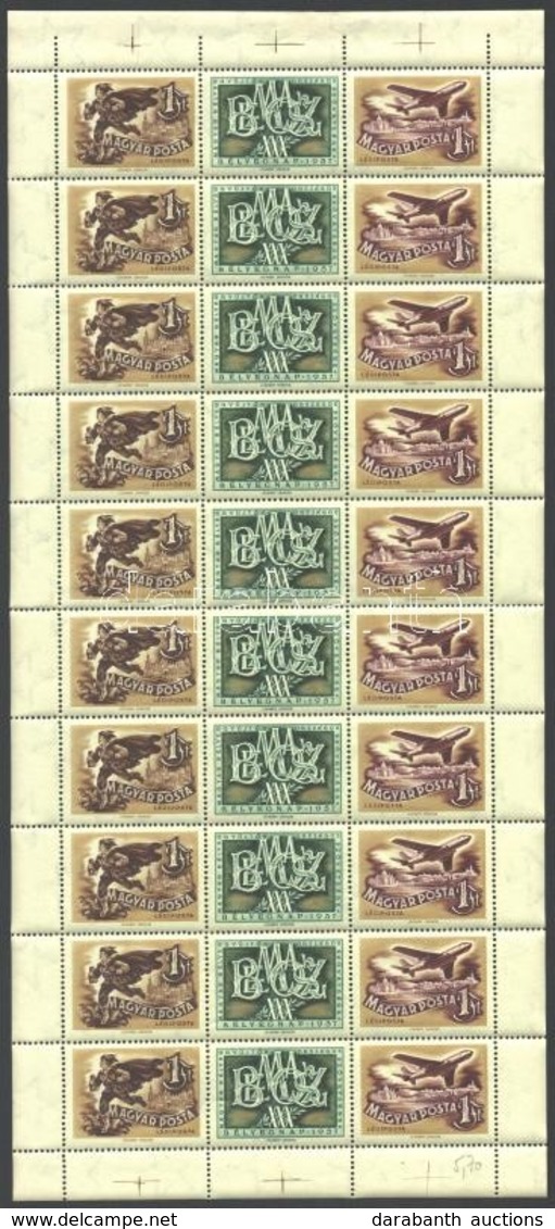 ** 1957 Bélyegnap Hajtott Teljes ív (10.000) / Mi 1501-1502 Complete Folded Sheet - Other & Unclassified