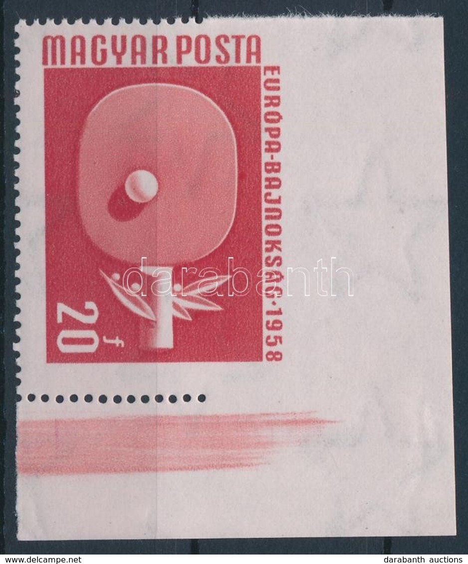 ** 1958 Sport 20f ívsarki, Felül Fogazatlan / Mi 1542 Corner Stamp, Imperforate On Above - Autres & Non Classés