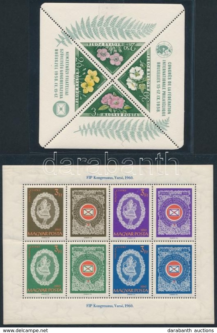 ** 1958-1960 FIP I. Blokk + II. 2 Db Kisív + III. Blokk (19.500) / Mi 1583 2 Minisheets + Mi Block 28, 31 - Otros & Sin Clasificación