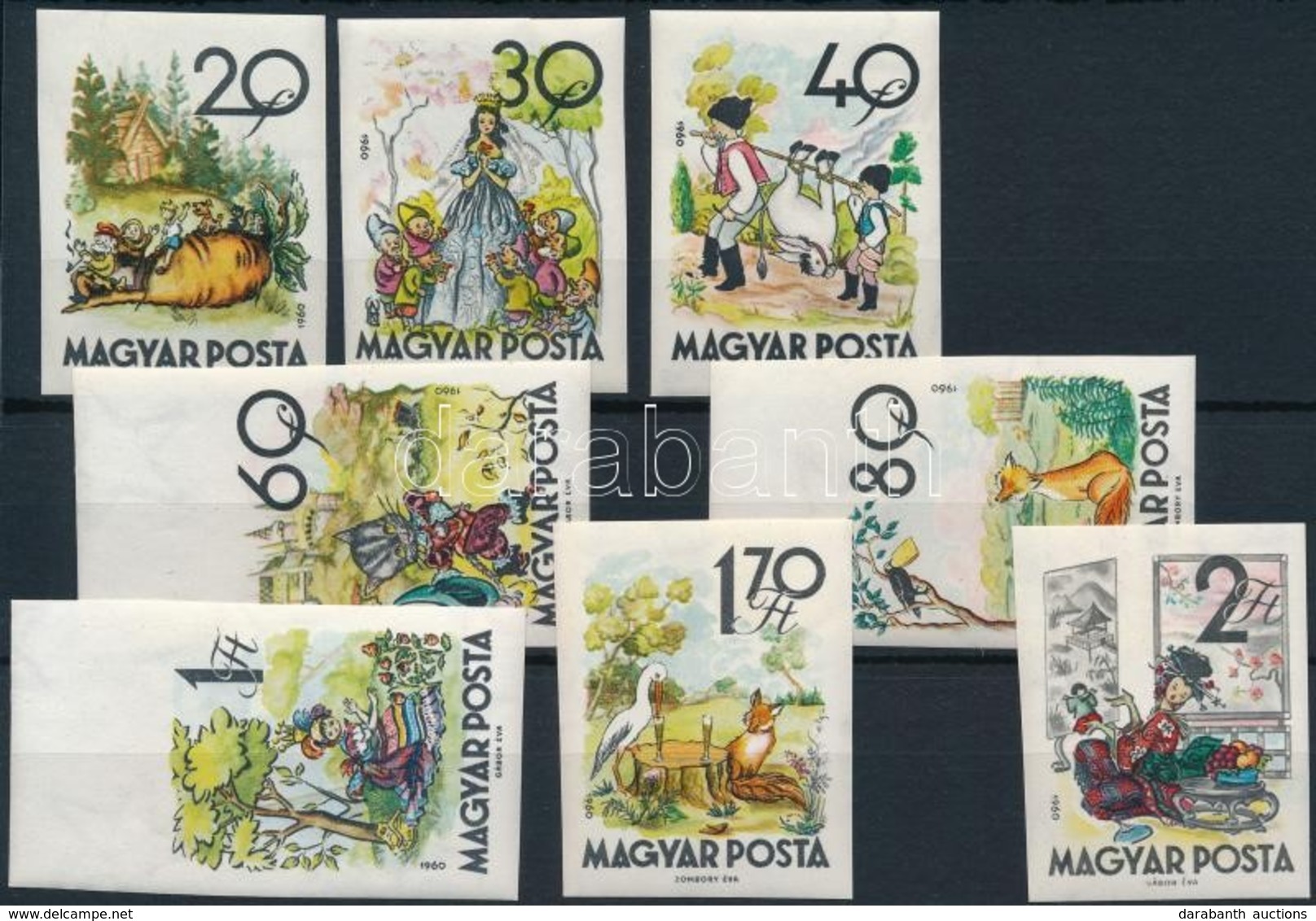 ** 1960 Mese II. Vágott Sor (10.000) / Mi 1718-1725 Imperforate Set - Autres & Non Classés