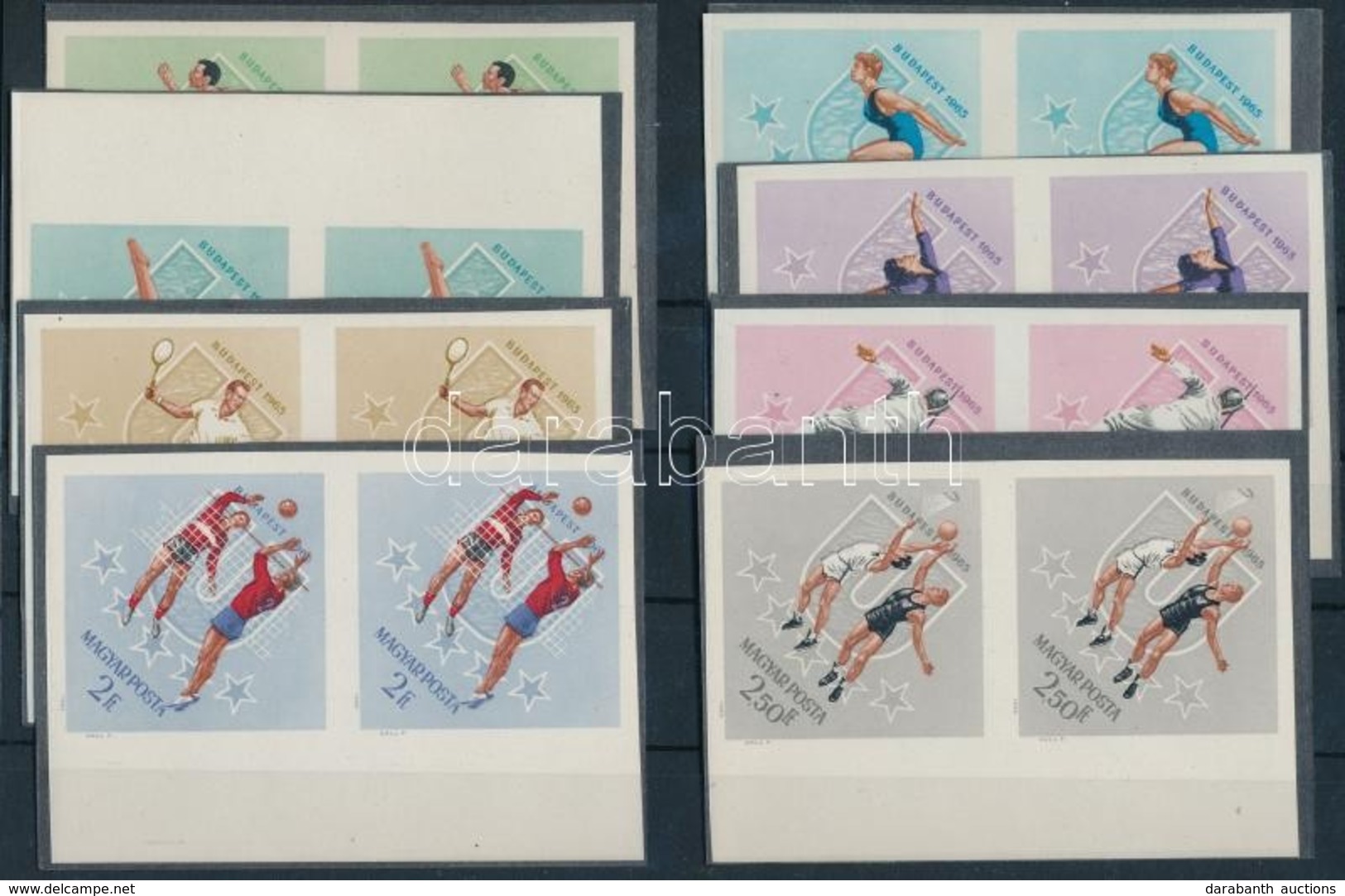 ** 1965 Universiade Vágott Sor ívszéli Párokban, 4Ft Nélkül / Mi 2153-2160 Imperforate Stamps - Other & Unclassified