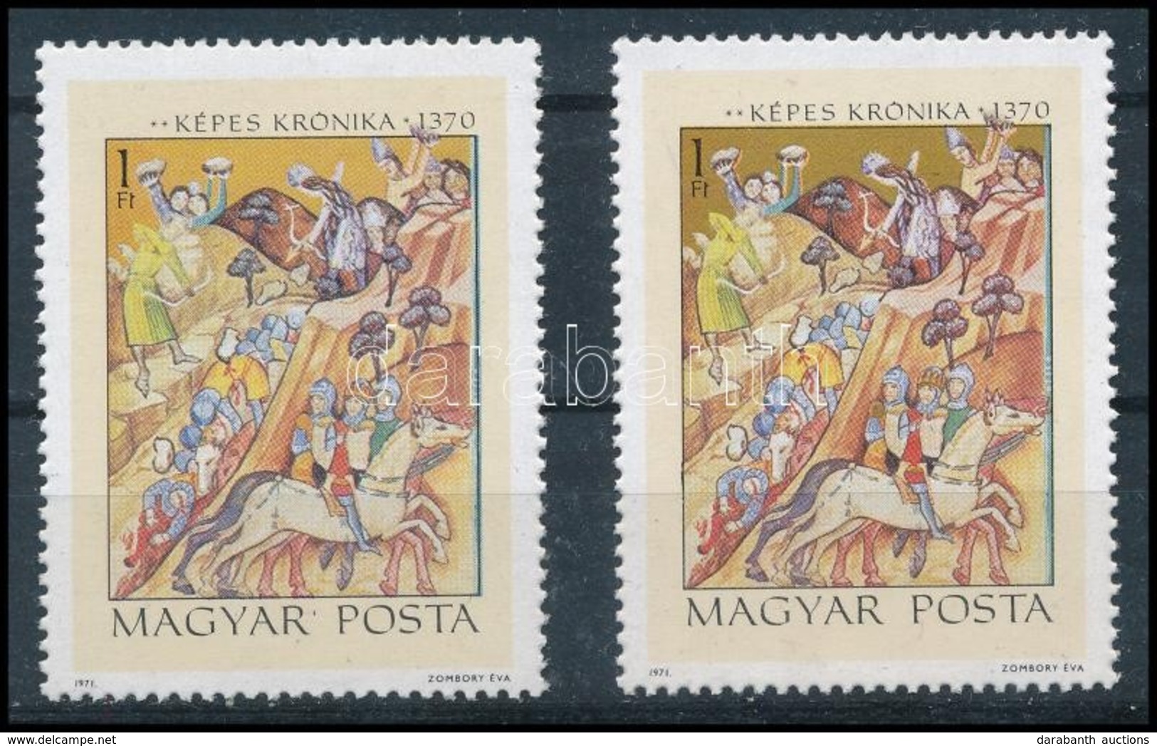 ** 1971 Képes Krónika 1Ft Arany Színnyomat Nélkül / Mi 2713 Gold Colour Omitted - Andere & Zonder Classificatie