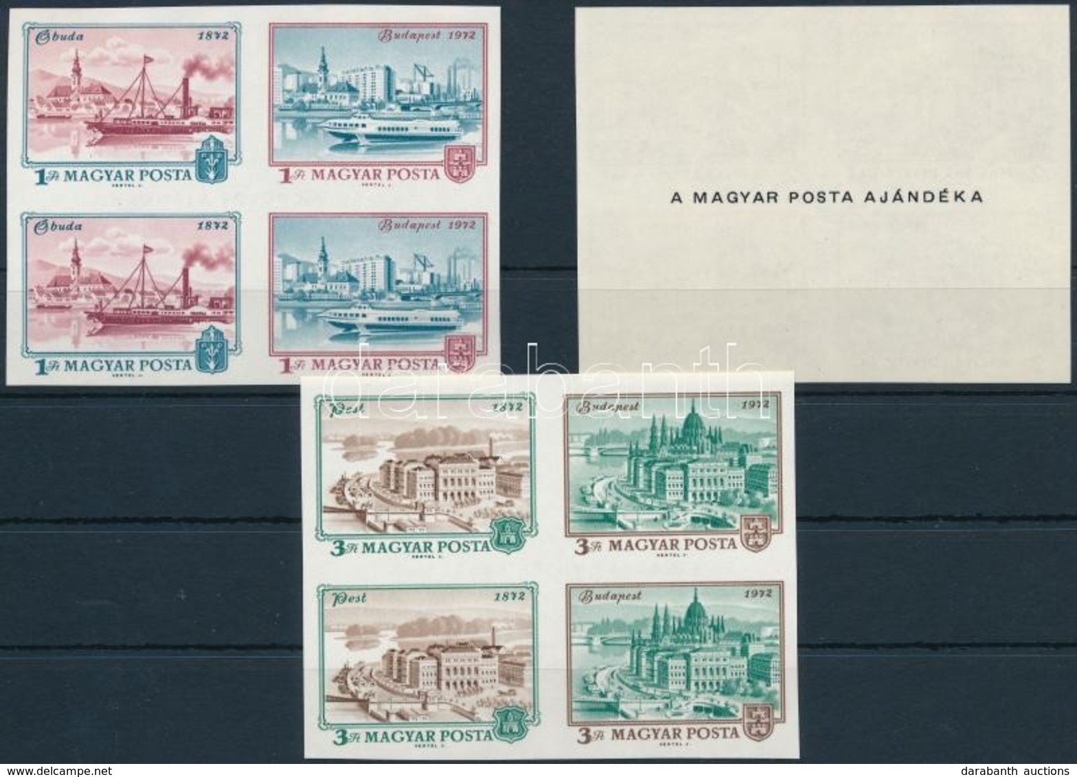 ** 1972 Óbuda-Buda-Pest Polgármesteri Ajándék Vágott Négyestömb Sor (140.000) / Mi 2805 BI-2810 BI Imperforate Blocks Of - Autres & Non Classés