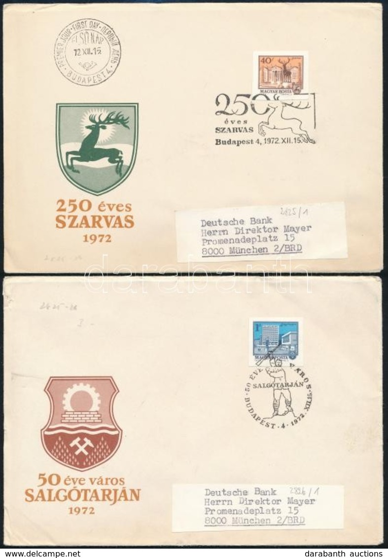 1972 Tájak-városok (I.) Vágott Sor 2 Db FDC-n / Mi 2825-2826 Imperforate Set On 2 FDC - Autres & Non Classés