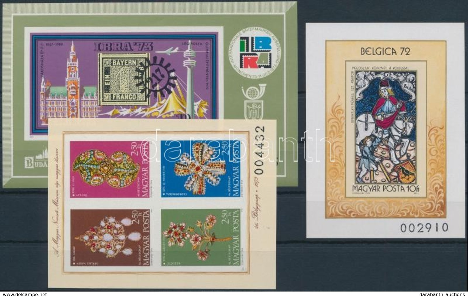 ** 1972-1973 3 Klf Vágott Blokk (13.000) / 3 Different Imperforate Blocks - Sonstige & Ohne Zuordnung